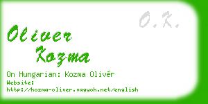 oliver kozma business card