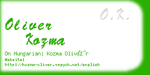 oliver kozma business card